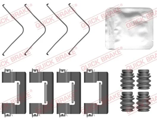 Priedų komplektas, diskinių stabdžių trinkelės QUICK BRAKE 109-0163