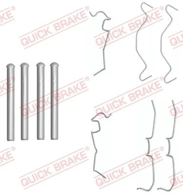 Priedų komplektas, diskinių stabdžių trinkelės QUICK BRAKE 109-1650