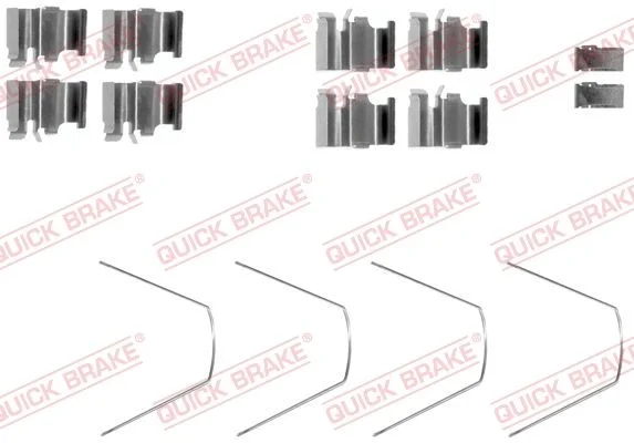 Priedų komplektas, diskinių stabdžių trinkelės QUICK BRAKE 109-1651