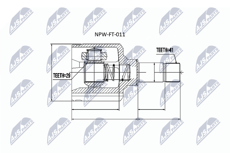 Комплект шарнірів, приводний вал NTY NPW-FT-011