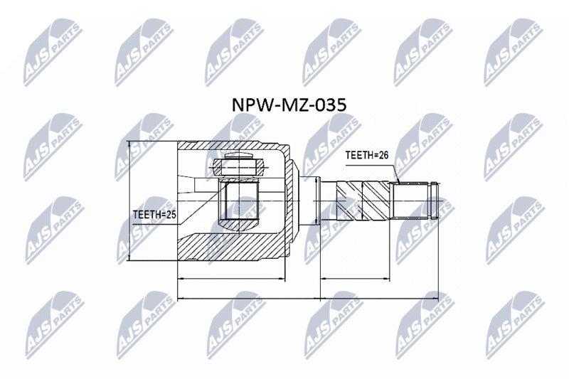 Комплект шарнірів, приводний вал NTY NPW-MZ-035