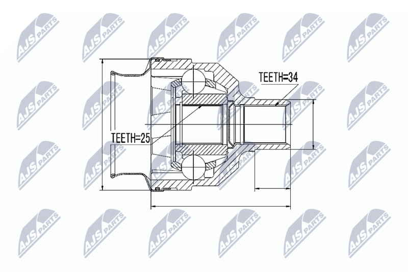 Jungčių komplektas, kardaninis velenas NTY NPW-PL-025