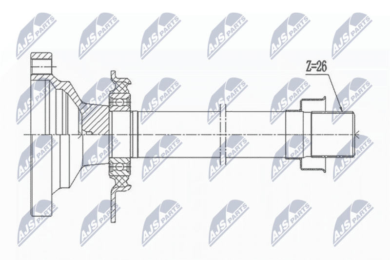 Stub Shaft, differential NTY NPW-VW-004R1