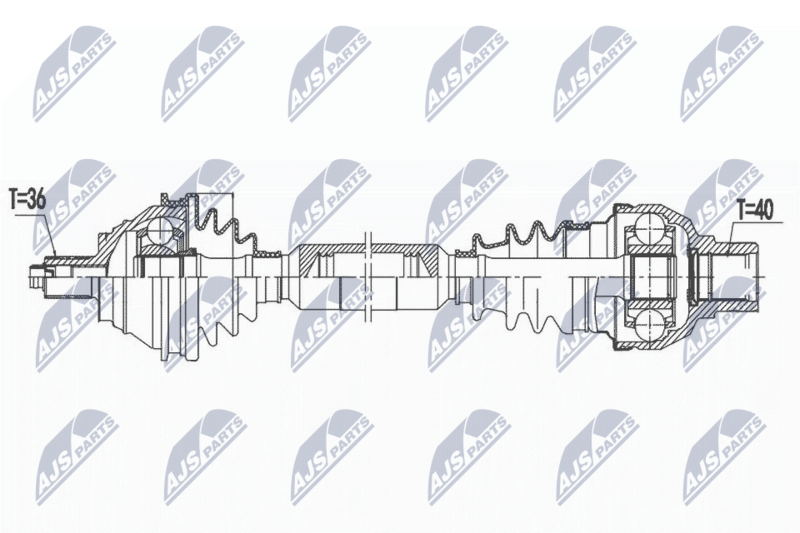 Drive Shaft NTY NPW-VW-175