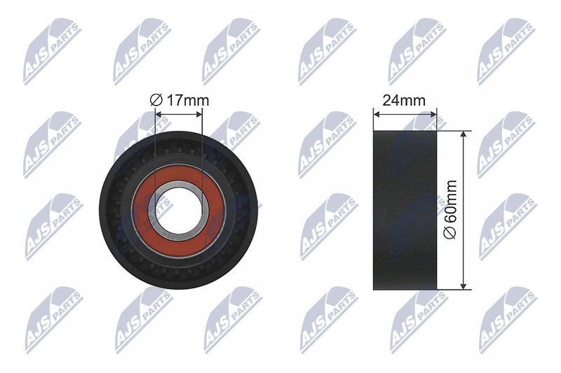 Tensioner Pulley, V-ribbed belt NTY RNK-AU-015