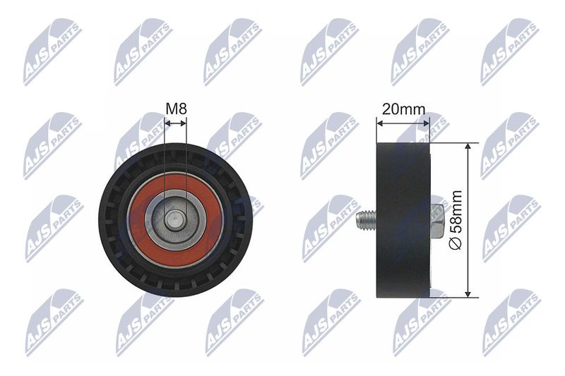 Deflection/Guide Pulley, V-belt NTY RNK-AU-037