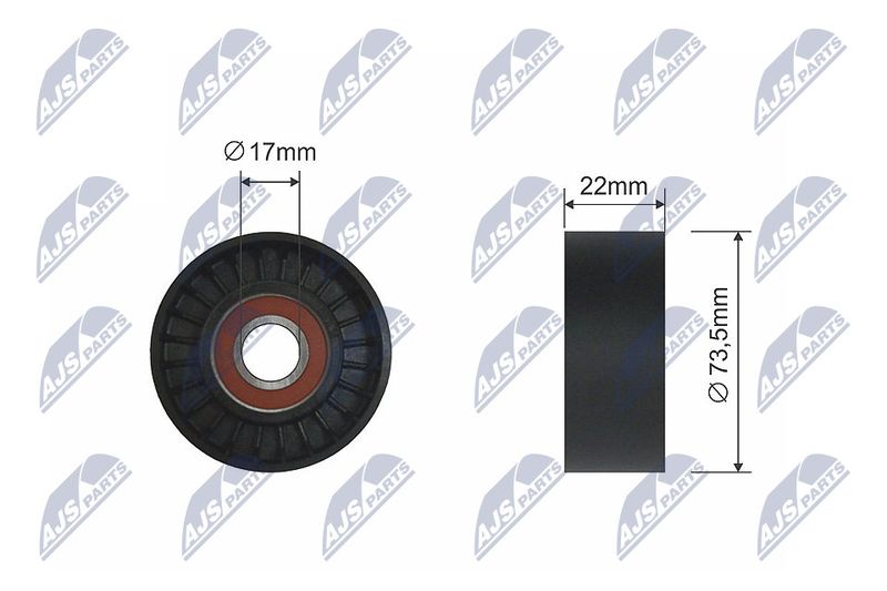 Deflection/Guide Pulley, V-belt NTY RNK-AU-053