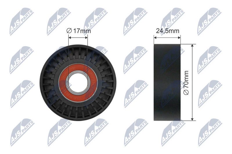 Tensioner Pulley, V-ribbed belt NTY RNK-CT-005