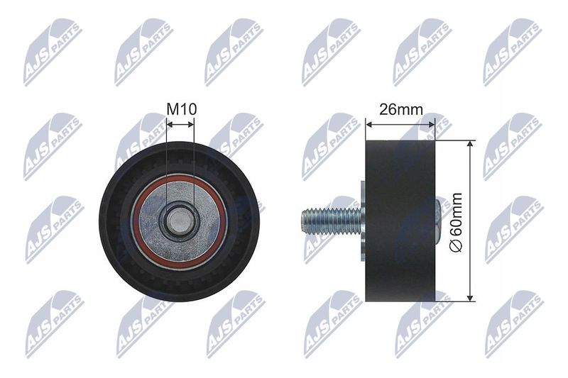 Deflection/Guide Pulley, V-ribbed belt NTY RNK-CT-017