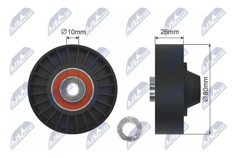 Deflection/Guide Pulley, V-ribbed belt NTY RNK-FT-000