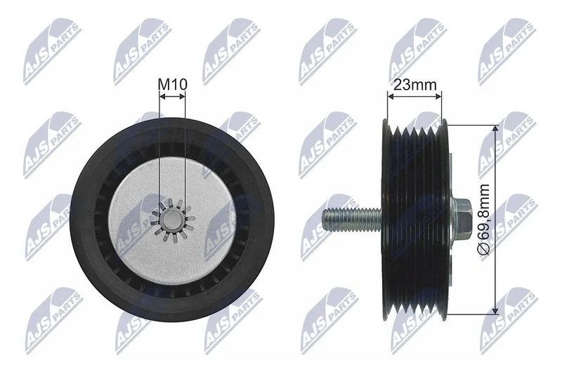 Deflection/Guide Pulley, V-ribbed belt NTY RNK-PL-024