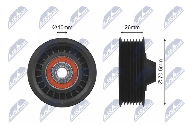 Deflection/Guide Pulley, V-ribbed belt NTY RNK-RE-018