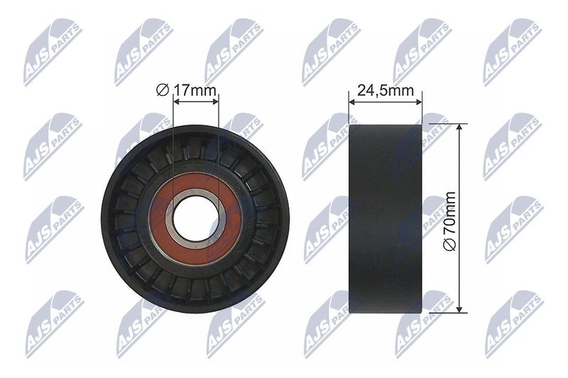 Tensioner Pulley, V-ribbed belt NTY RNK-VW-001