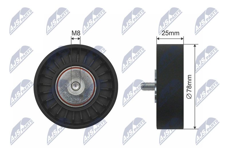 Deflection/Guide Pulley, V-ribbed belt NTY RNK-VW-016