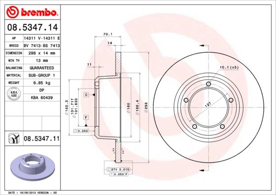 Гальмівний диск BREMBO 08.5347.11