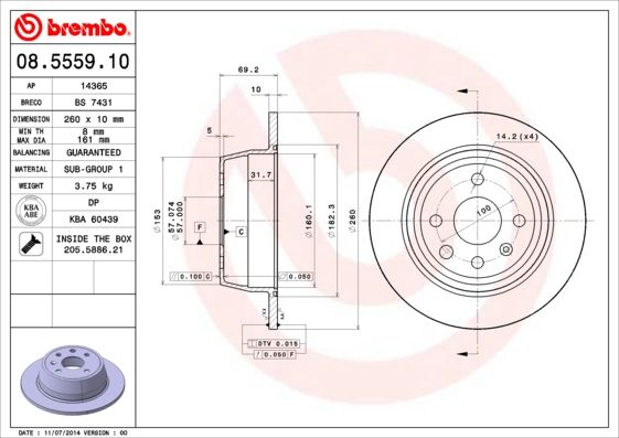 Brake Disc BREMBO 08.5559.10