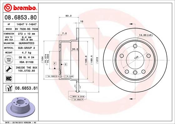 Brake Disc BREMBO 08.6853.81