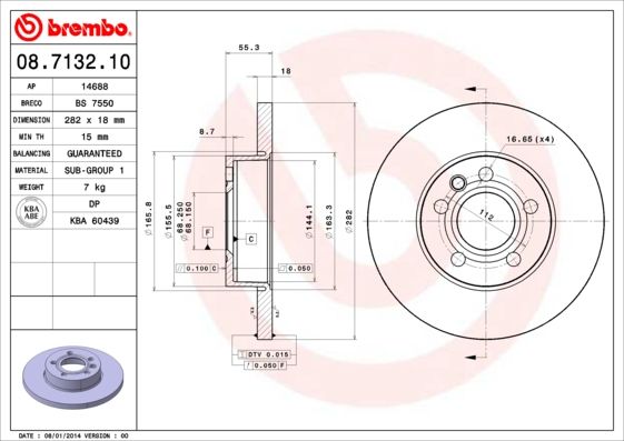 Brake Disc BREMBO 08.7132.10