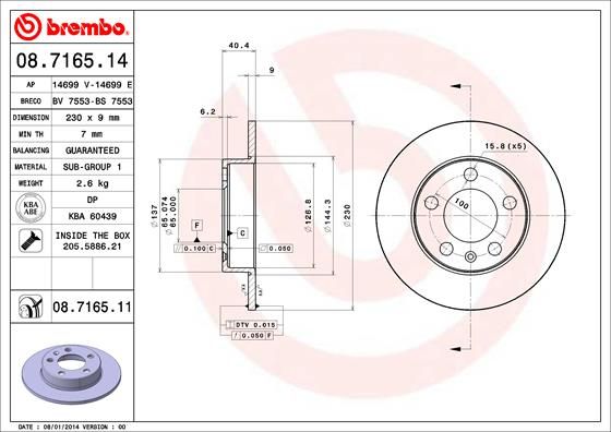 Brake Disc BREMBO 08.7165.11