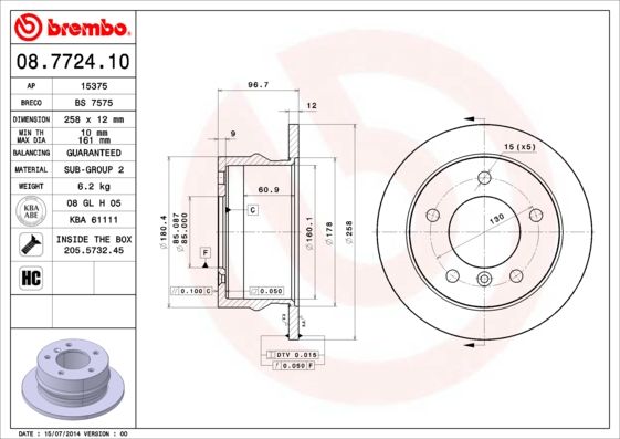 Brake Disc BREMBO 08.7724.10