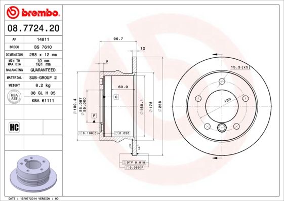 Brake Disc BREMBO 08.7724.20