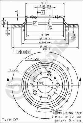 Stabdžių diskas BREMBO 08.7765.75