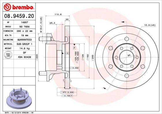 Brake Disc BREMBO 08.9459.20