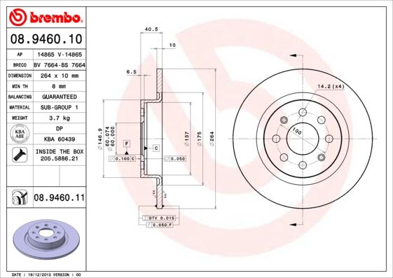 Brake Disc BREMBO 08.9460.11