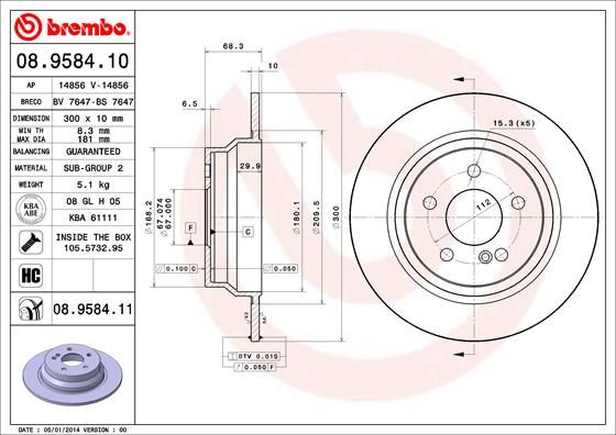 Brake Disc BREMBO 08.9584.11