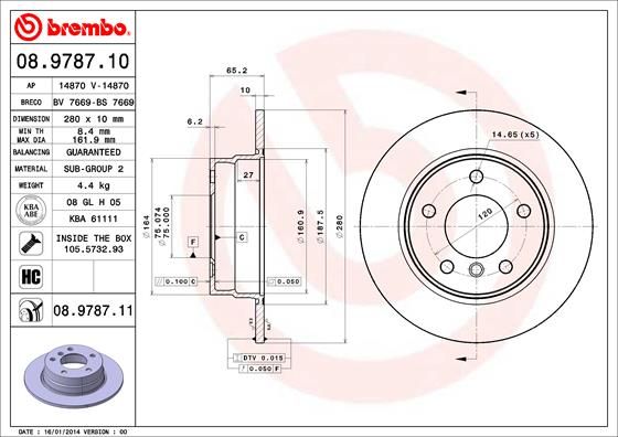 Brake Disc BREMBO 08.9787.11