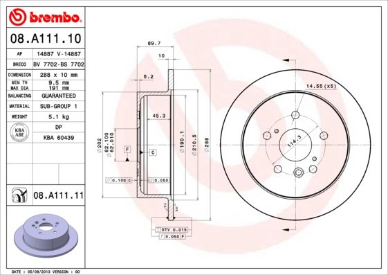 Brake Disc BREMBO 08.A111.11