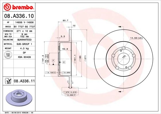 Brake Disc BREMBO 08.A336.11