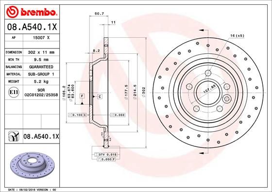 Brake Disc BREMBO 08.A540.1X