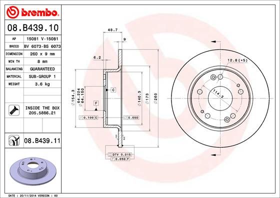 Brake Disc BREMBO 08.B439.11