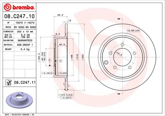 Brake Disc BREMBO 08.C247.11