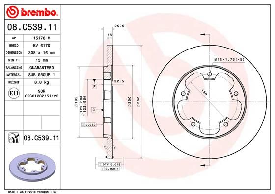 Brake Disc BREMBO 08.C539.11