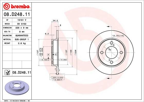 Brake Disc BREMBO 08.D248.11