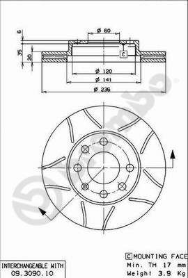 Brake Disc BREMBO 09.3090.75