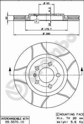 Brake Disc BREMBO 09.5570.75