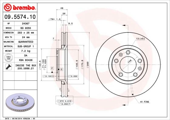 Brake Disc BREMBO 09.5574.10