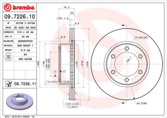 Brake Disc BREMBO 09.7226.11