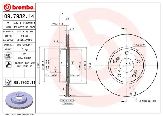 Brake Disc BREMBO 09.7932.11