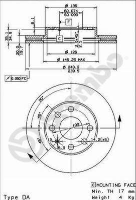 Stabdžių diskas BREMBO 09.8635.75