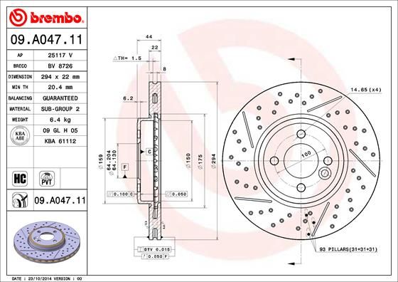 Brake Disc BREMBO 09.A047.11