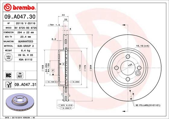 Brake Disc BREMBO 09.A047.31