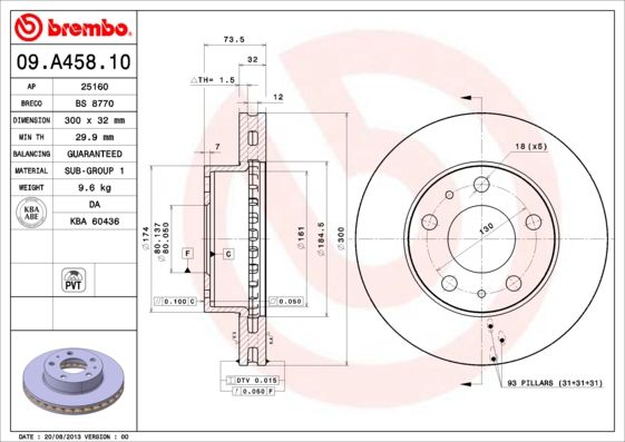 Brake Disc BREMBO 09.A458.10