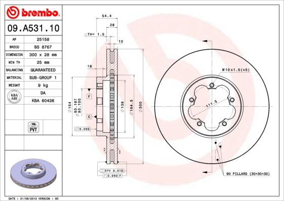 Brake Disc BREMBO 09.A531.10