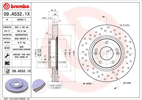 Brake Disc BREMBO 09.A532.1X