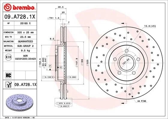 Brake Disc BREMBO 09.A728.1X
