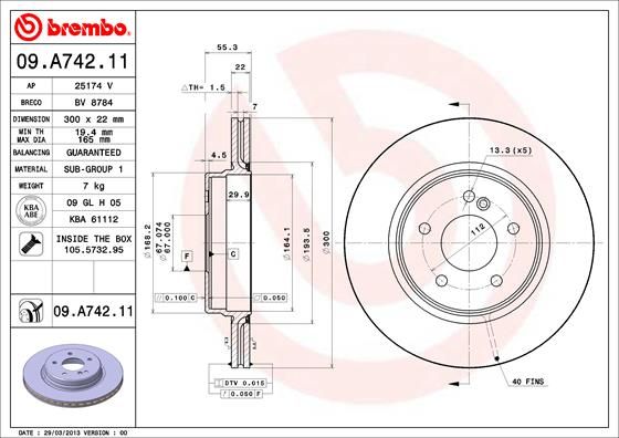 Brake Disc BREMBO 09.A742.11